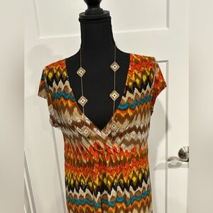 Dress Christinal Love Colorful Maxi Dress with accent necklace